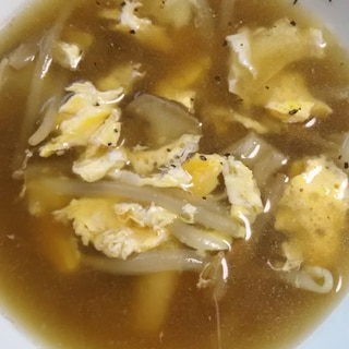 モヤシと舞茸の卵スープ(^^)